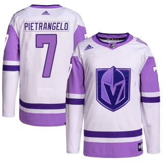 Youth Alex Pietrangelo Vegas Golden Knights Adidas Hockey Fights Cancer Primegreen Jersey - Authentic White/Purple