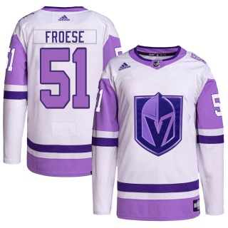 Youth Byron Froese Vegas Golden Knights Adidas Hockey Fights Cancer Primegreen Jersey - Authentic White/Purple