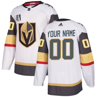 Youth Custom Vegas Golden Knights Adidas Custom Away 2023 Stanley Cup Final Jersey - Authentic White