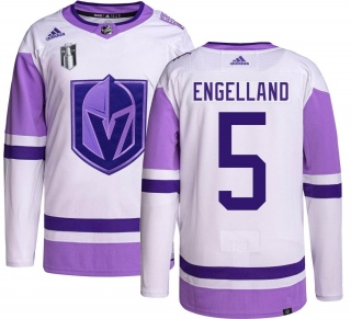 Youth Deryk Engelland Vegas Golden Knights Adidas Hockey Fights Cancer 2023 Stanley Cup Final Jersey - Authentic