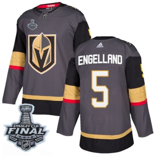 Youth Deryk Engelland Vegas Golden Knights Adidas Home 2018 Stanley Cup Final Patch Jersey - Authentic Gray