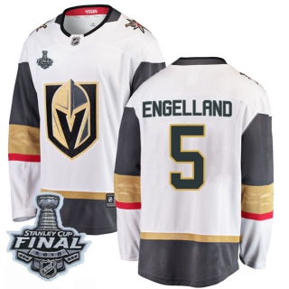 Youth Deryk Engelland Vegas Golden Knights Fanatics Branded Away 2018 Stanley Cup Final Patch Jersey - Breakaway White