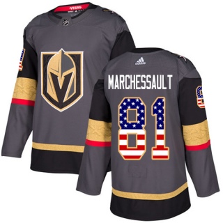 Youth Jonathan Marchessault Vegas Golden Knights Adidas USA Flag Fashion Jersey - Authentic Gray