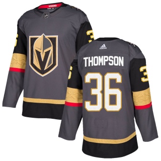 Youth Logan Thompson Vegas Golden Knights Adidas Home Jersey - Authentic Gray