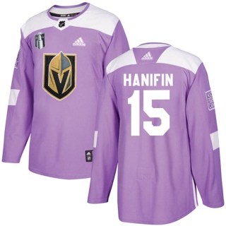 Youth Noah Hanifin Vegas Golden Knights Adidas Fights Cancer Practice 2023 Stanley Cup Final Jersey - Authentic Purple