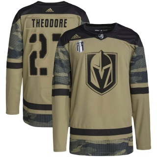 Youth Shea Theodore Vegas Golden Knights Adidas Military Appreciation Practice 2023 Stanley Cup Final Jersey - Authentic Camo