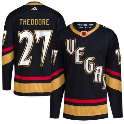 Youth Shea Theodore Vegas Golden Knights Adidas Reverse Retro 2.0 Jersey - Authentic Black