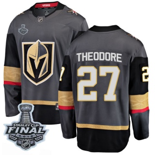 Youth Shea Theodore Vegas Golden Knights Fanatics Branded Home 2018 Stanley Cup Final Patch Jersey - Breakaway Black