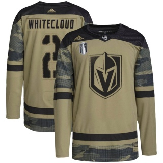 Youth Zach Whitecloud Vegas Golden Knights Adidas Military Appreciation Practice 2023 Stanley Cup Final Jersey - Authentic Camo
